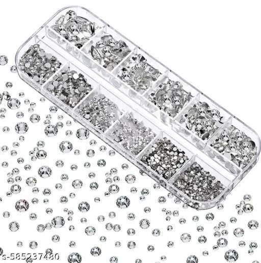 "Trendy Nail Art Combo – Rhinestones, Pearls, Beads & 3D Flowers Decoration Kit"