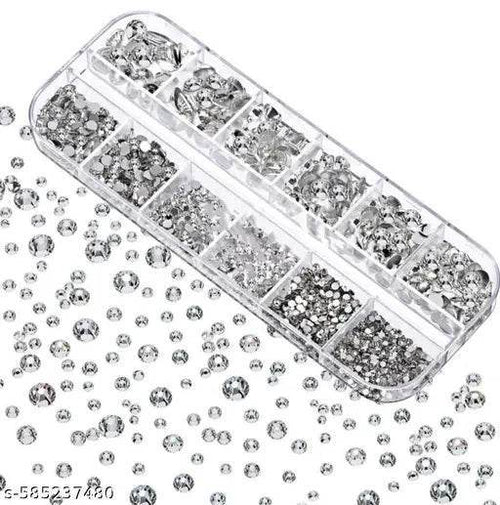 "Trendy Nail Art Combo – Rhinestones, Pearls, Beads & 3D Flowers Decoration Kit"