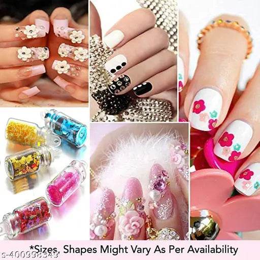 Javik Nail Art tool kit Combo 12 GLITTER BOTTLE MULTICOLOR , 2 DOTTING PEN , 5 NAIL BRUSH , 2 TAPE NAIL COMBO OF 21 - NARIX INDIA 