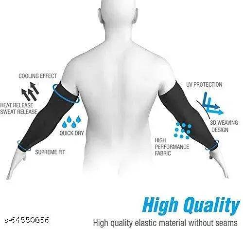 Aksmit Cotton Arm Sleeve For Men & Women (Black) - NARIX INDIA 