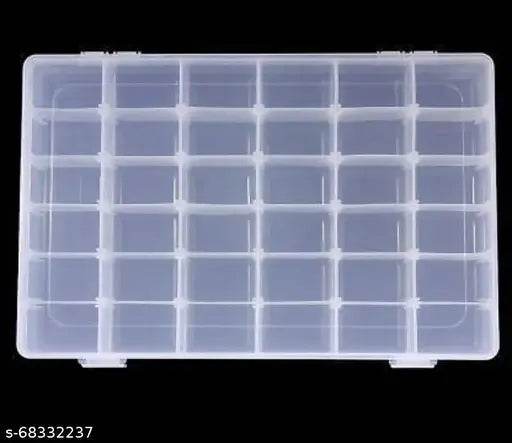 36 Compartment Grid Removable Dividers Storage Box Jewelry Box, Beads Box, Earrings Box, Sundries Storage, Bracelet Box, Hair Clips Box Jewelry Box, Beads Box, Earrings Box, Sundries Storage, Hair Clips Box, Bracelet Box Vanity Box (Multicolor) - NARIX INDIA 