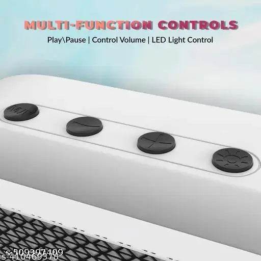 Microbots BR-611 Ultimate 10W Bluetooth Speaker Hi-fi Stereo Sound Surround Upto 08 Hours Playback, Best for Mobile, Laptop/PC, Ipad, Media Players with Multi Modes Aux/TF Card/USB(Black) - NARIX INDIA 