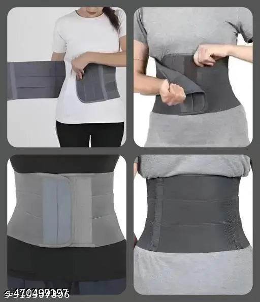 Abdominal Belt After Delivery For Tummy Reduction, Lumbo Sacral, Lower Back Brace provides Back Pain Relief - Breathable Belt for Men and Women (Grey) - NARIX INDIA 