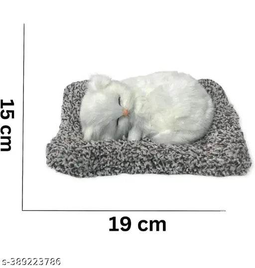 NN Globe Cute Cat Soft Plush Press Simulation Sound Animal Cute Cotton, Faux Animal Fur Sleeping Cat Stuffed Toy for Valentine Gift Gifts for Women Gift for Girls Birthday Gift for Girls - NARIX INDIA 