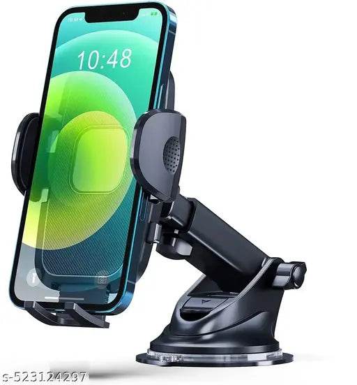 INTEGRAL Car Mount Mobile Holder Stand| Strong Suction Cup, Double Shift Locking for Dashboard Windshield| Quick Touch Release, Long Telescopic Arm, 360° Rotatable Head| for All Mobile Phones, - NARIX INDIA 