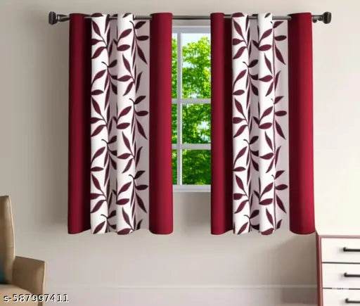 Kolavery Polyester Window Curtains 5 feet, Pack of 2 pic ( Window 5 Feet) Material : Polyester - NARIX INDIA 