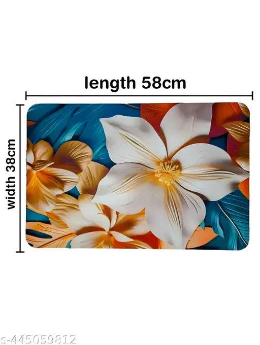 Non-Slip Mat Absorbent Flower Bath Mat Soft Super Absorbent - NARIX INDIA 