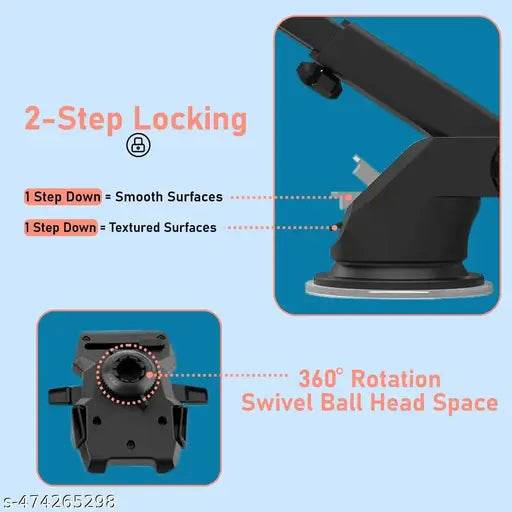 Long Neck 360 Degree Adjustable Universal Car Mobile Phone Holder (Car Mobile Holder) Click to Open expanded View - NARIX INDIA 