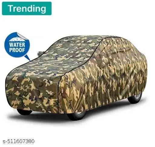 All Weather Protection Car Cover for Maruti Suzuki Swift Dzire | Anti Dust, 100% Waterproof, Swift Dzire Car Cover, Dzire Car Cover, Maruti Suzuki Dzire Cover Durable - Triple Stitched Elastic Grip with Mirror Pocket| (Military Jungle Print) - NARIX INDIA 