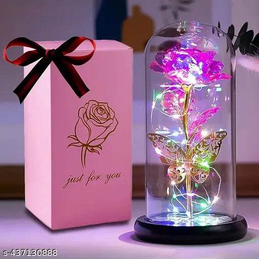 Rose Flower Gifts for Woman with Timer - Birthday, Anniversary Flowers Gifts for Mom Wife from Daughter Son Husband, Enchanted Glass Rose Grandma Mom Gifts for Mothers Day - NARIX INDIA 