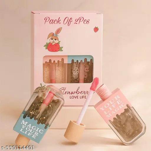Premium Quality Ice Cream Shape Waterproof Lip Gloss (Pack Of 2Pcs) - NARIX INDIA 