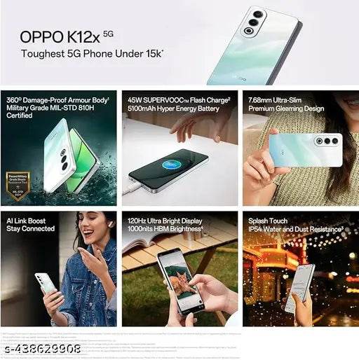 Oppo K12X 5G 8GB 256GB Blue - NARIX INDIA 