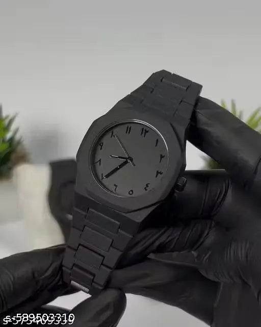 Men's Watch with Arabic Numerals Matte Black Minimalists Analoge Watch | Trending Wristwatch - NARIX INDIA 
