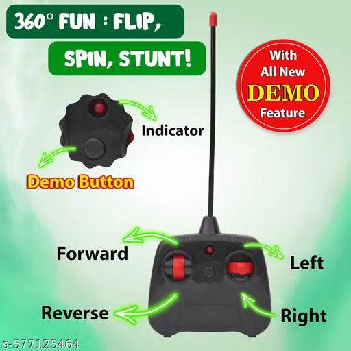 Rechargeable Remote Control Stunt Car 360 Spins, Flips and All-Terrain Rolling Rechargeable Toy - NARIX INDIA 