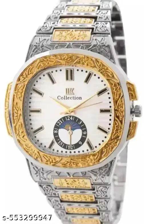 DIGILIFE HUB Turkish Design Personality Fashionable Golden Silver Chain watch For Boy's and man - NARIX INDIA 