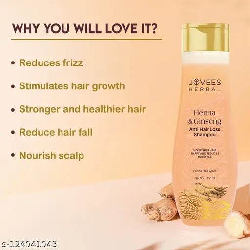 Henna & Ginseng Anti Hair Loss Shampoo | For Hair Growth & Hair Fall Control With Henna , Ginseng & Amla Extract | For All Hair Type 150 ml - NARIX INDIA 