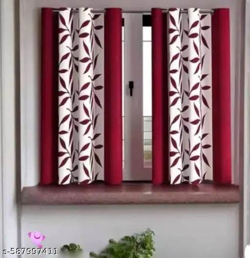 Kolavery Polyester Window Curtains 5 feet, Pack of 2 pic ( Window 5 Feet) Material : Polyester - NARIX INDIA 