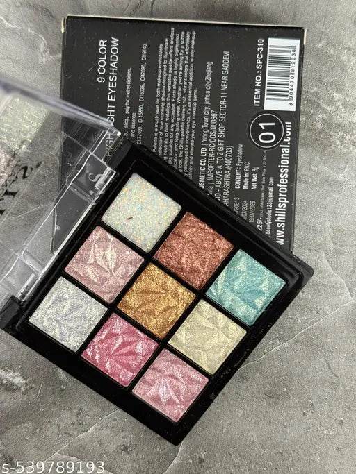 9 Color Metallic, Shimmery, Matte, Glittery Finish Eye Shadow Palette Makeup Kit for Girls and Professional Makeup Artist - NARIX INDIA 