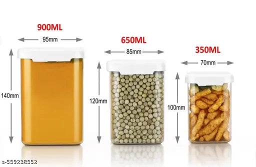Premium 12 pcs Storage Container With 12 Pcs Spoon (FREE) , 4 Piece - 900ml , 4 Piece -650ml , 4 Piece -350ml Each), Color - Clear |BPA FREE | STORAGE CONTAINER . - NARIX INDIA 
