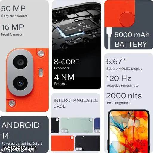 Nothing CMF Phone 1 5G 6GB Ram 128GB Orange - NARIX INDIA 