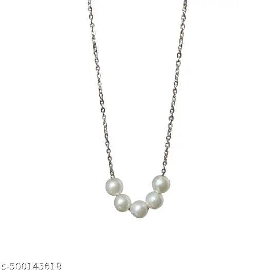 shimmering beautiful pack of 5 necklace chain pendal combo for women and girls - NARIX INDIA 
