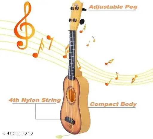 Guitar Toy 4-String Acoustic Music Learning Toys | Musical Instrument Educational Toy Guitar for Beginner | Sound Toys Best Gift for Kids | Age 3-12 (Product Colour May Vary) - NARIX INDIA 