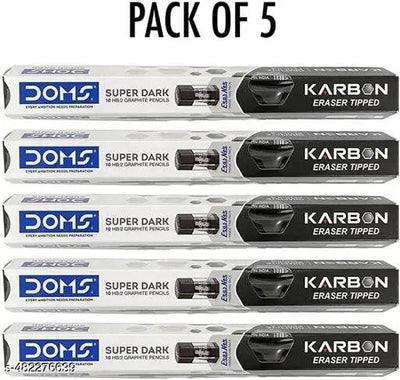 DOMS Karbon Eraser Tipped Super Dark Pencil Pencil (Set of 50, Black) - NARIX INDIA 