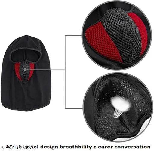 Balaclava Bike Face Mask For Men Pack OF 3 (Grey & Red) - NARIX INDIA 