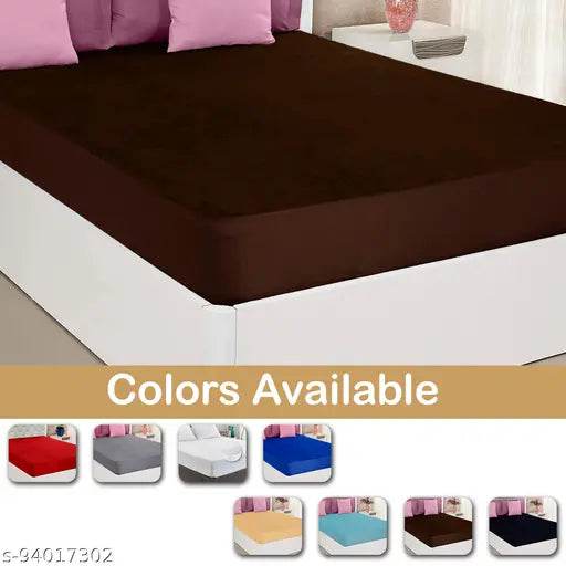 Mattress Protector 100% Terry Cotton Bed Protector Waterproof for Baby Elastic Fitted Waterproof Mattress Protector Double Bed Size Breathable Bed Cover & Mattress Cover Double Bed (78x72 inch | 6.5x6 feet Coffee) 200 GSM - NARIX INDIA 