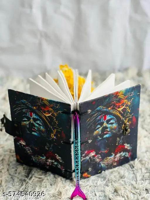 Diary Shri Krishna Print special binding A5 Diary Un-Ruled 200 Pages (Multicolor) 7x5 inch - NARIX INDIA 
