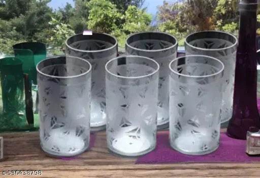 6PIS SET DIMOND DESIGN JUICY GLASS BEAR GLASS UNBRAKABLE - NARIX INDIA 