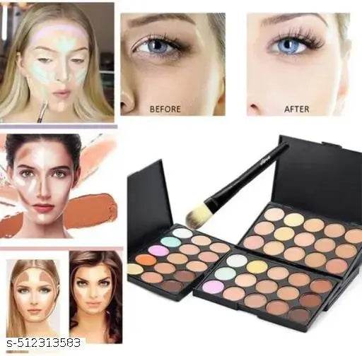 Charm Style CREAM FACE SHADE 15 COLOR CONCEALER WITH 12 CUTE MAKE UP BRUSH SET - NARIX INDIA 