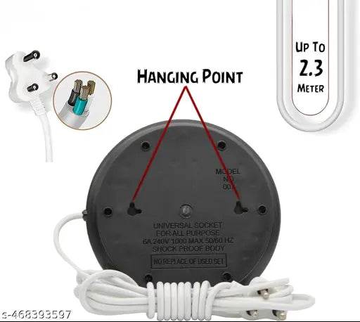 Round Power Strip 8+1 Extension Cord || Board with Master Switch, Indicator || 8 International sockets 4-Two Pin Socket, 4-Three Pin Socket 2.5 Meter Cord Wire - NARIX INDIA 