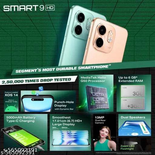 Infinix SMART 9 HD 3GB 64GB Metallic Black - NARIX INDIA 