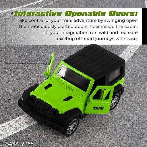 Premium Die-Cast green small Thar Model Car Size: Approx. (Hight 4cm, width 10)1 pcs - NARIX INDIA 