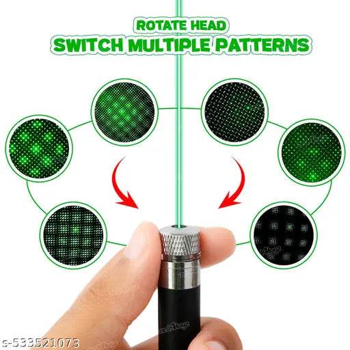 EazyClean Green Multipurpose Laser Light Disco Pointer Pen Beam with Adjustable Antena Cap to Change Project Design for Presentation for Kids Toy-(Green) - NARIX INDIA 