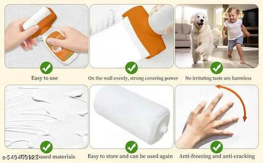 Coziess Wall Repair Roller Paint Multifunctional White Paint Roller for Wall Painting Water Based Latex DIY Wall Rolling Paint for Wall Repair Rolling Brush Wall Paint Tool for Cracks & Stains (500g) - NARIX INDIA 