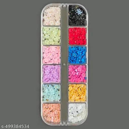 Scheibe 3D Multicolor Flower Steel Ball Beads, Nail Art Decoration Accessories, DIY Kit - NARIX INDIA 