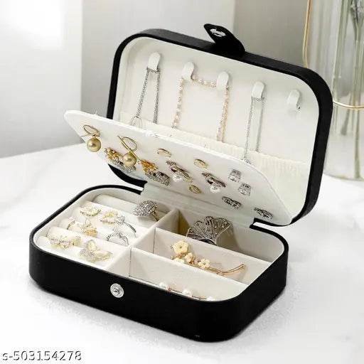 Jewellery Organiser/Box Lightweight Leather Portable Big Size Jewellery Storage Box Case with Dividers Container for Ring, Earrings, Necklace Jewelry Organizer for Women Travels & Parties - NARIX INDIA 
