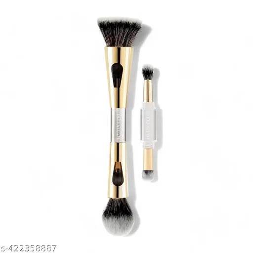 HUDA GIRL Makeup Brush Set for Women and Girls, 4 in 1 Essential Make Up Brush Kit includes Foundation Brush, Powder Brush, Eyeshadow Blending Brush, Flat Brush | Compact Design | Travel Friendly | Soft Bristles - NARIX INDIA 