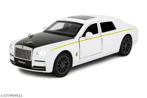 1:32 Scale Diecast Rolls-Royce Car Alloy Pull-Back Model with Light & Music (White, Pack of: 1) - NARIX INDIA 