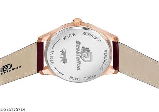 3D Glass Date Display Multi Colour Dial Leather Strap Analog Watch - For Men - NARIX INDIA 