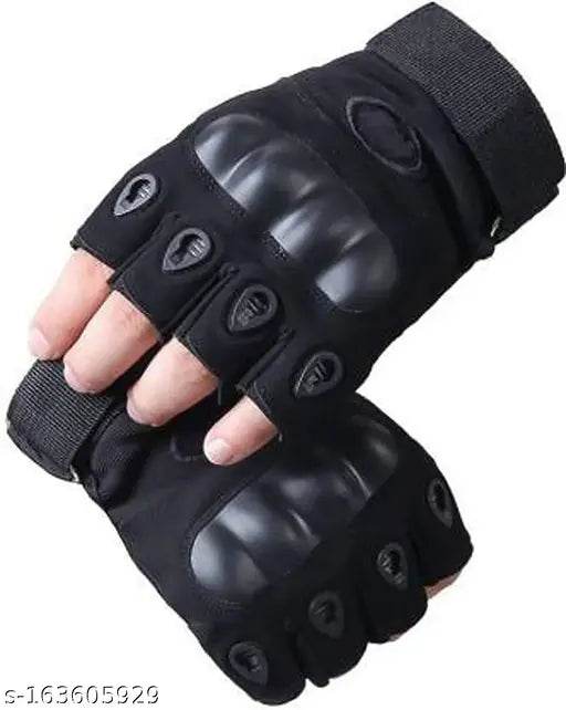 Half Finger Anti-Slip Gloves for Men & Women Riding Gloves (Black) - NARIX INDIA 