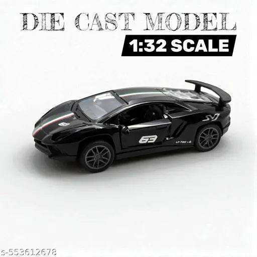 The Flyers Bay 1:32 Scale DieCast Metal Pull-Back Action Openable Doors Light and Music Lamborghini Premium Car Toy for Kids Realistic Miniature Model Gift 2+yrs Girls Boys(Black) - NARIX INDIA 