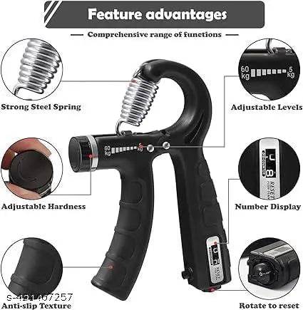Adjustable Hand Grip Strengthener, Hand Gripper With Counter for Men & Women for Gym Workout Hand Exercise Equipment for Forearm Exercise - NARIX INDIA 
