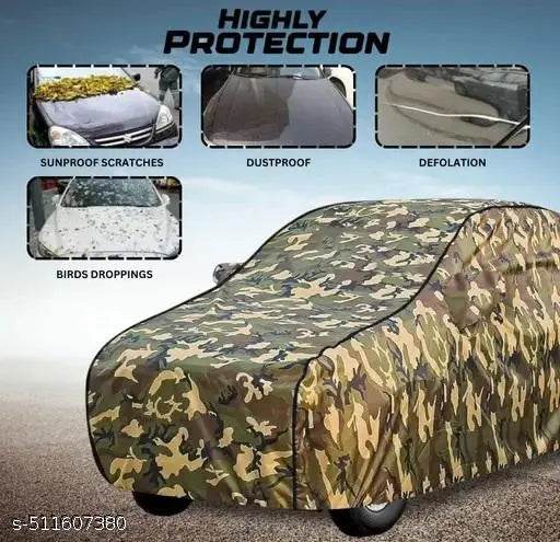 All Weather Protection Car Cover for Maruti Suzuki Swift Dzire | Anti Dust, 100% Waterproof, Swift Dzire Car Cover, Dzire Car Cover, Maruti Suzuki Dzire Cover Durable - Triple Stitched Elastic Grip with Mirror Pocket| (Military Jungle Print) - NARIX INDIA 