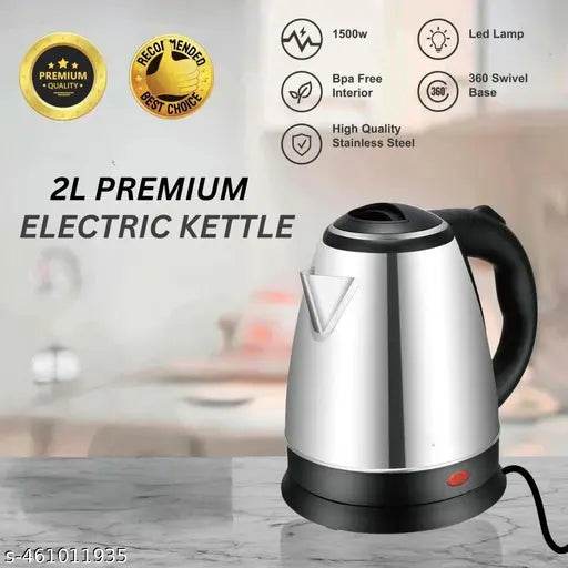 2L Electric Kettle 1500W 1 Year Warranty - Fast Boiling, Stainless Steel, Safe Design - Home & Office Essential for Quick Tea & Coffee - Long Cord, Easy Handling Safety - NARIX INDIA 