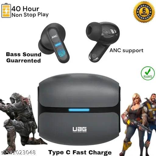 Trendy ANC Gaming earbuds which comes with 50 hour Battery Backup and high Quality Design with Deep Bass sound with Gaming Chipset With cooper speaker and matel Ears or Type C fast charge or Vibration on calls and notifications Feature and Water or Dust p - NARIX INDIA 