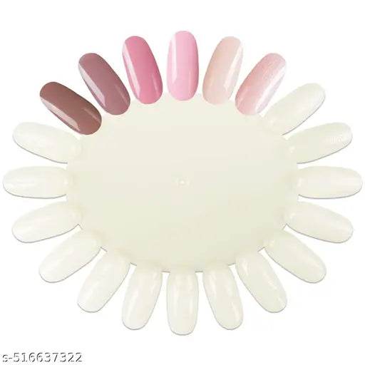 Nail Tips Display Board for Nail Art Design Pattern Practice and Swatch Nail Polish Colors - Oval Nail Palette 5 Pcs - NARIX INDIA 
