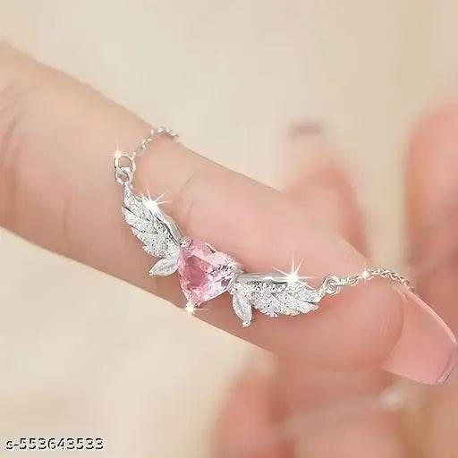 Angel Wings Heart Pendant Necklace - NARIX INDIA 